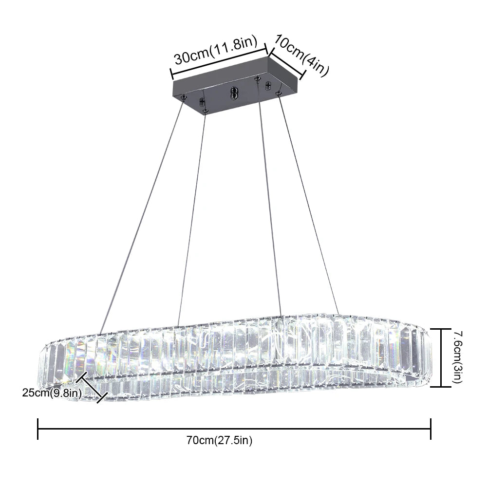 VETRULUS Modern Luxury Crystal Oval LED Chandelier Ceiling Lamp