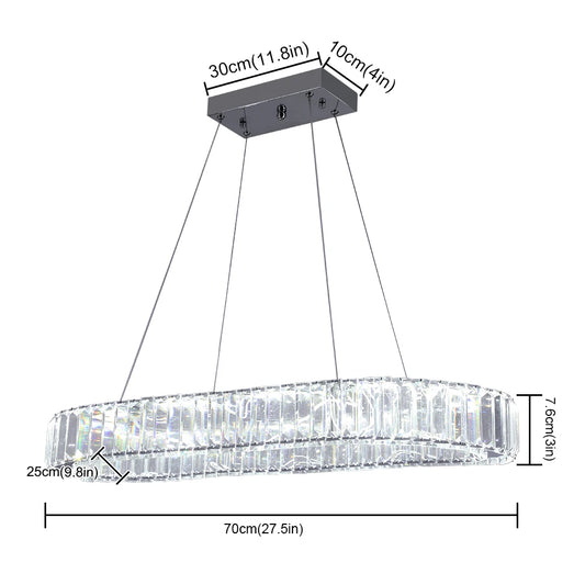 VETRULUS Modern Luxury Crystal Oval LED Chandelier Ceiling Lamp
