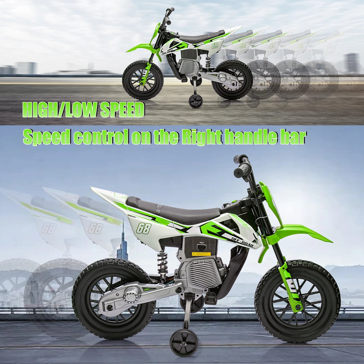 HiMISS 12V Kids Electric Dirt Bike With Twist Grip Throttle