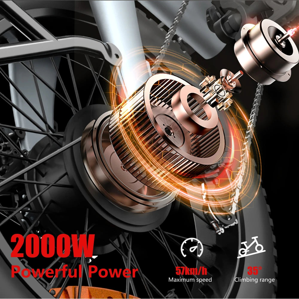 HX Q3 2000W Electric Bike 48V 20Ah Fat Tire OffRoad