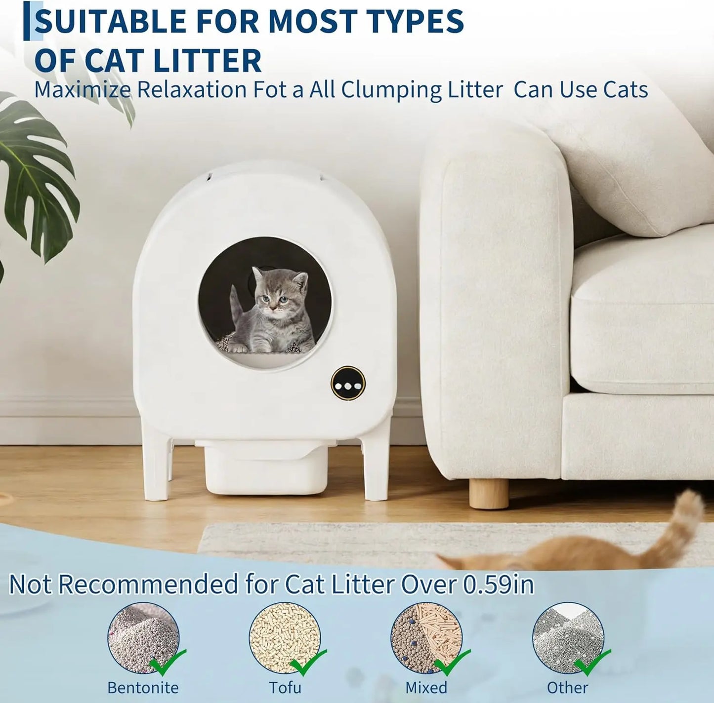 HiMISS WiFi-Enabled Self-Cleaning Litter Box With Infrared Sensors