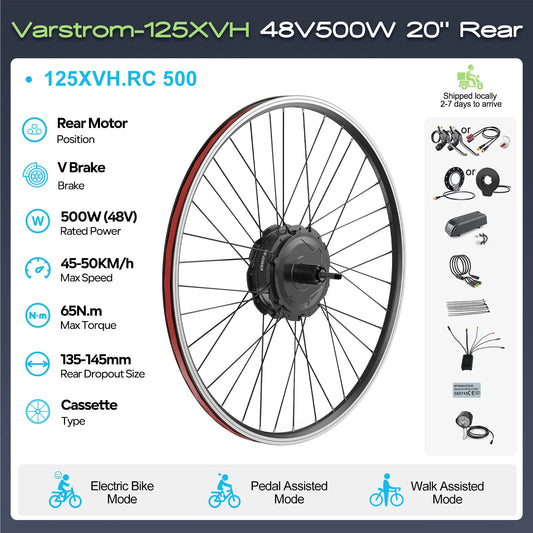 Wheel Hub Motor 48V 750W Rear Drive Ebike Conversion Kit