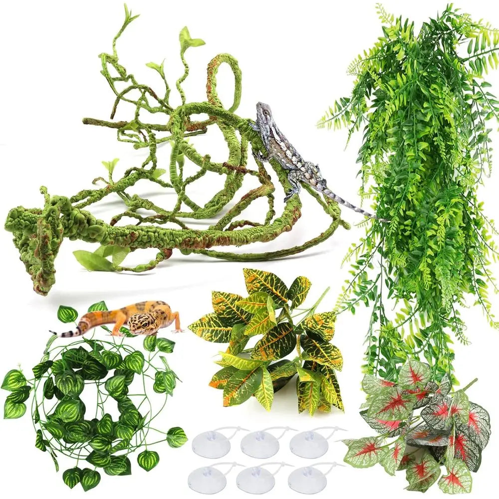 Artificial Hanging Vines for Reptile Terrariums Bearded Dragon Accessories