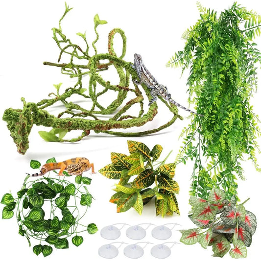 Artificial Hanging Vines for Reptile Terrariums Bearded Dragon Accessories