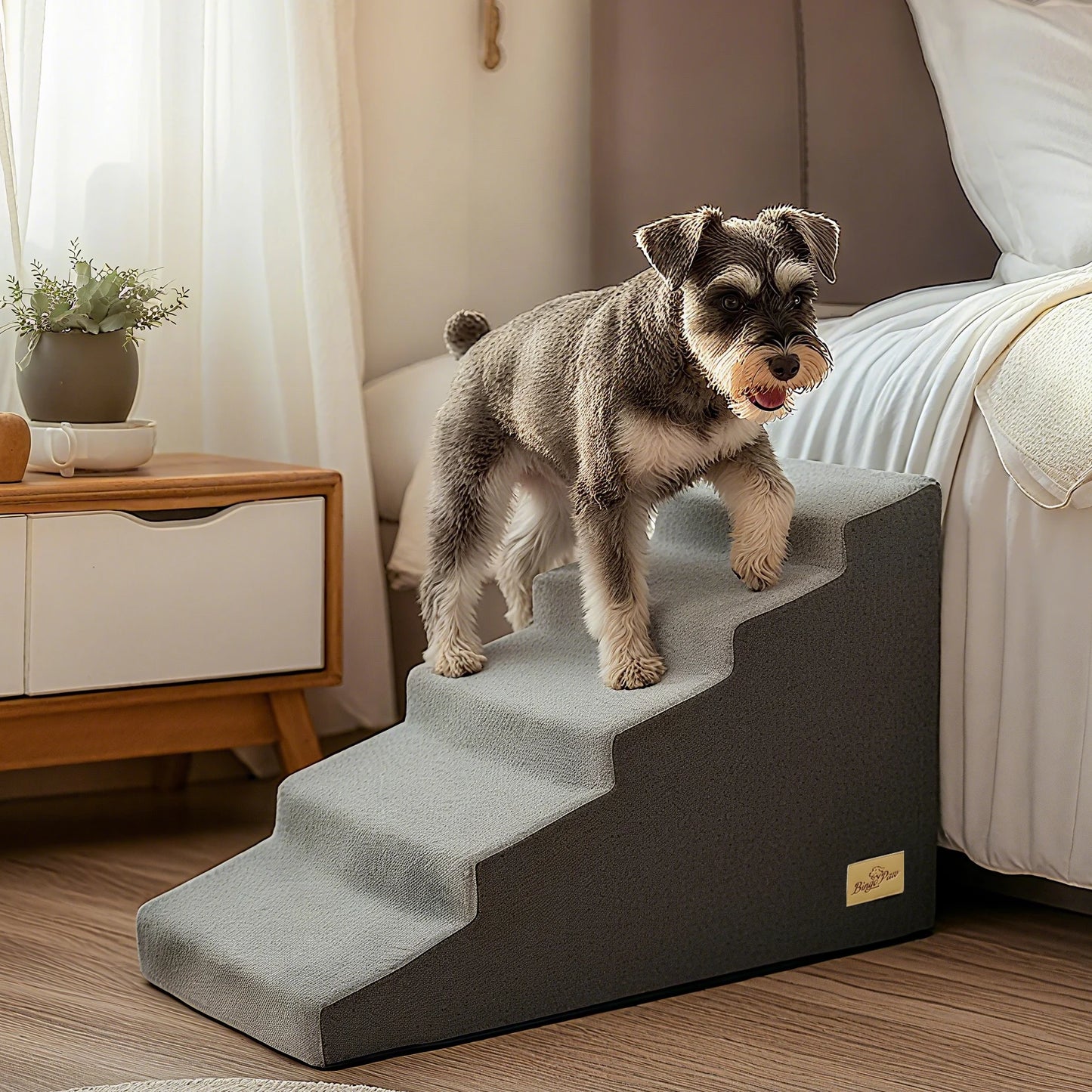 3 To 5 Steps Dog Stairs Ramps High Density Foam Non Slip Sofa Ladder