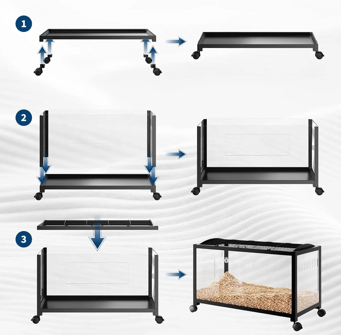 HiMISS Chew Proof Metal Hamster Cage Stackable With Acrylic Panels
