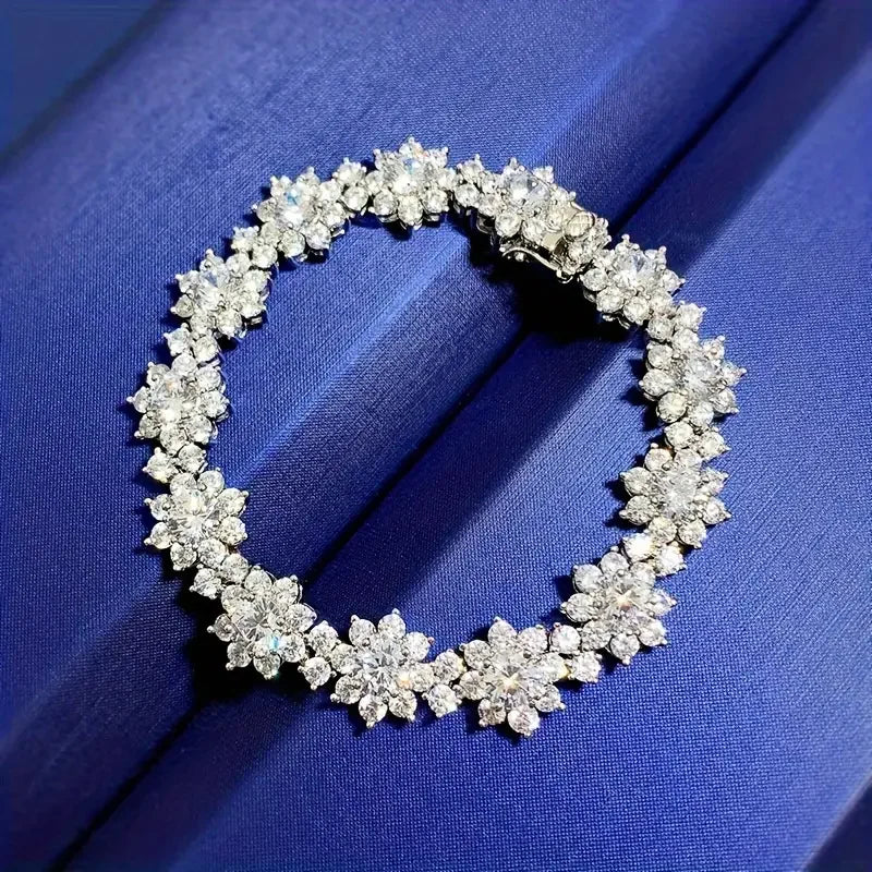 Moissanite S925 Sterling Silver Bracelet For Women Gift