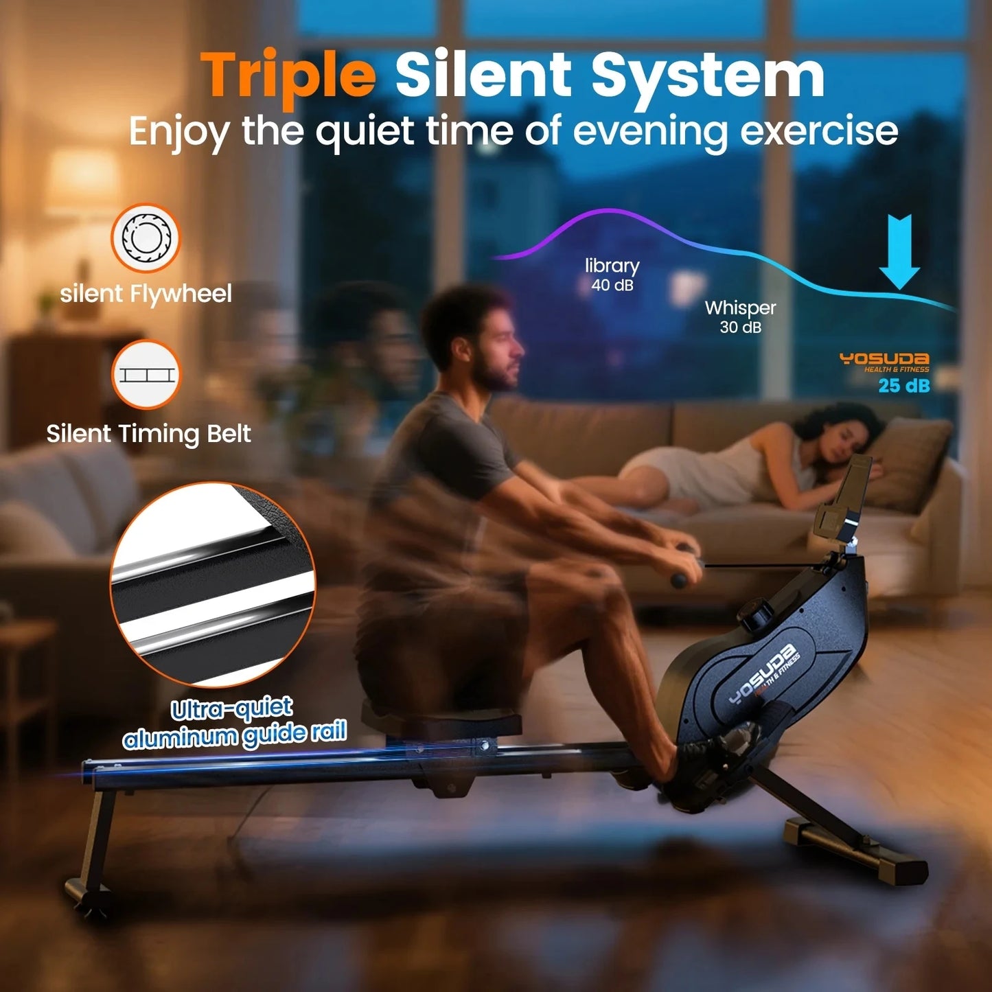 YOSUDA Magnetic Rowing Machine With Foldable Rower For Home Use