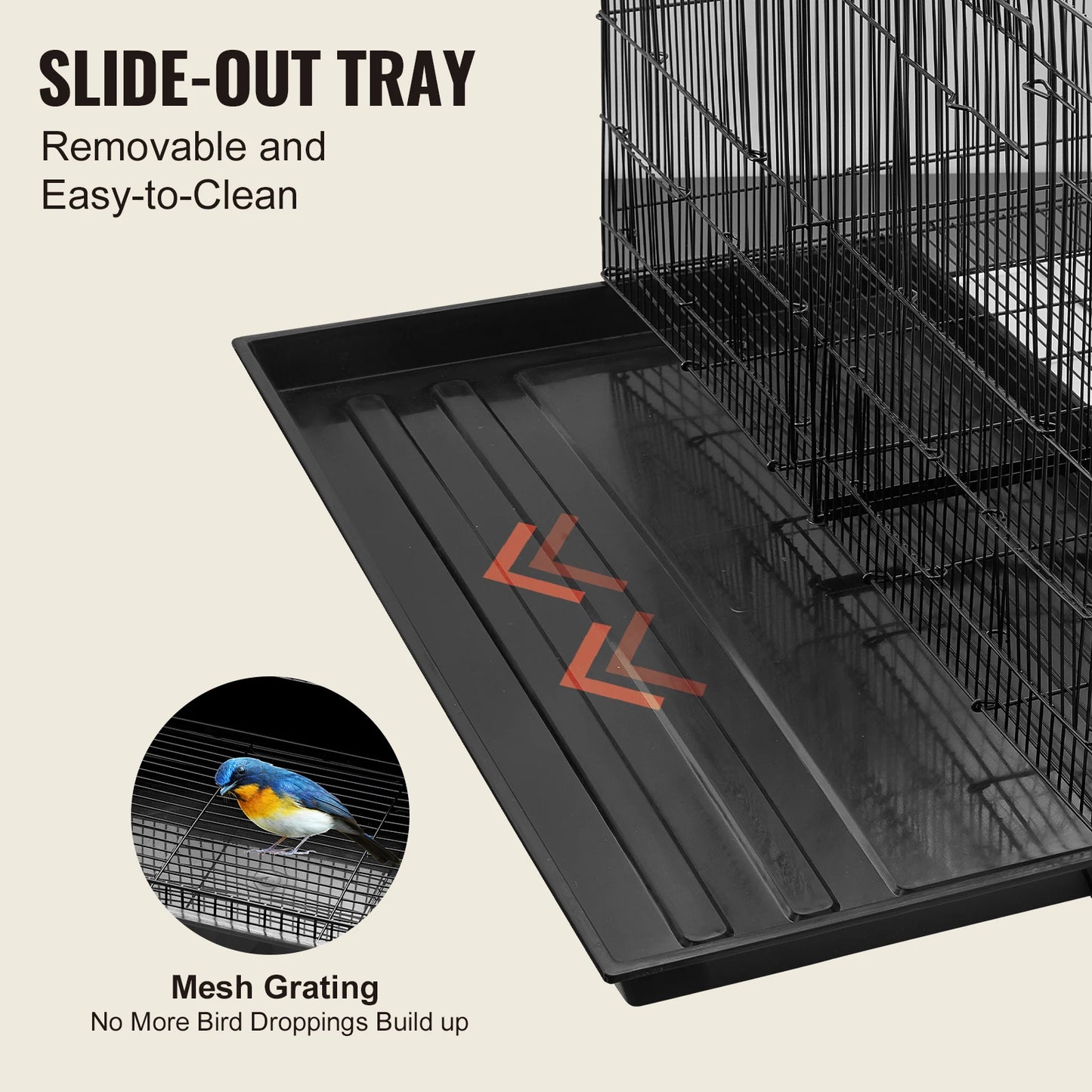 SucceBuy Bird Cage Stackable Divider Travel Cage With Handle Perch
