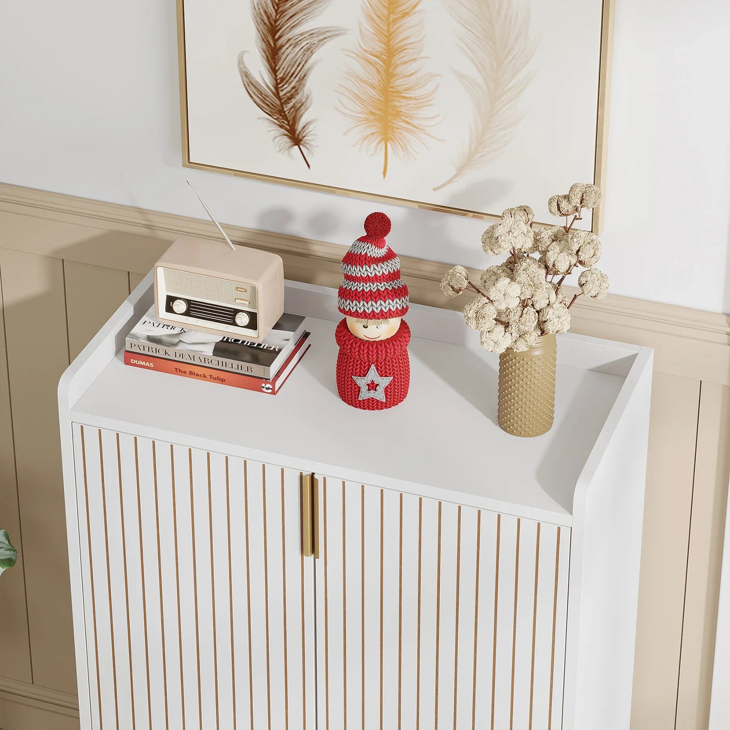 Tribesigns 5 Tier Shoe Cabinet With Doors