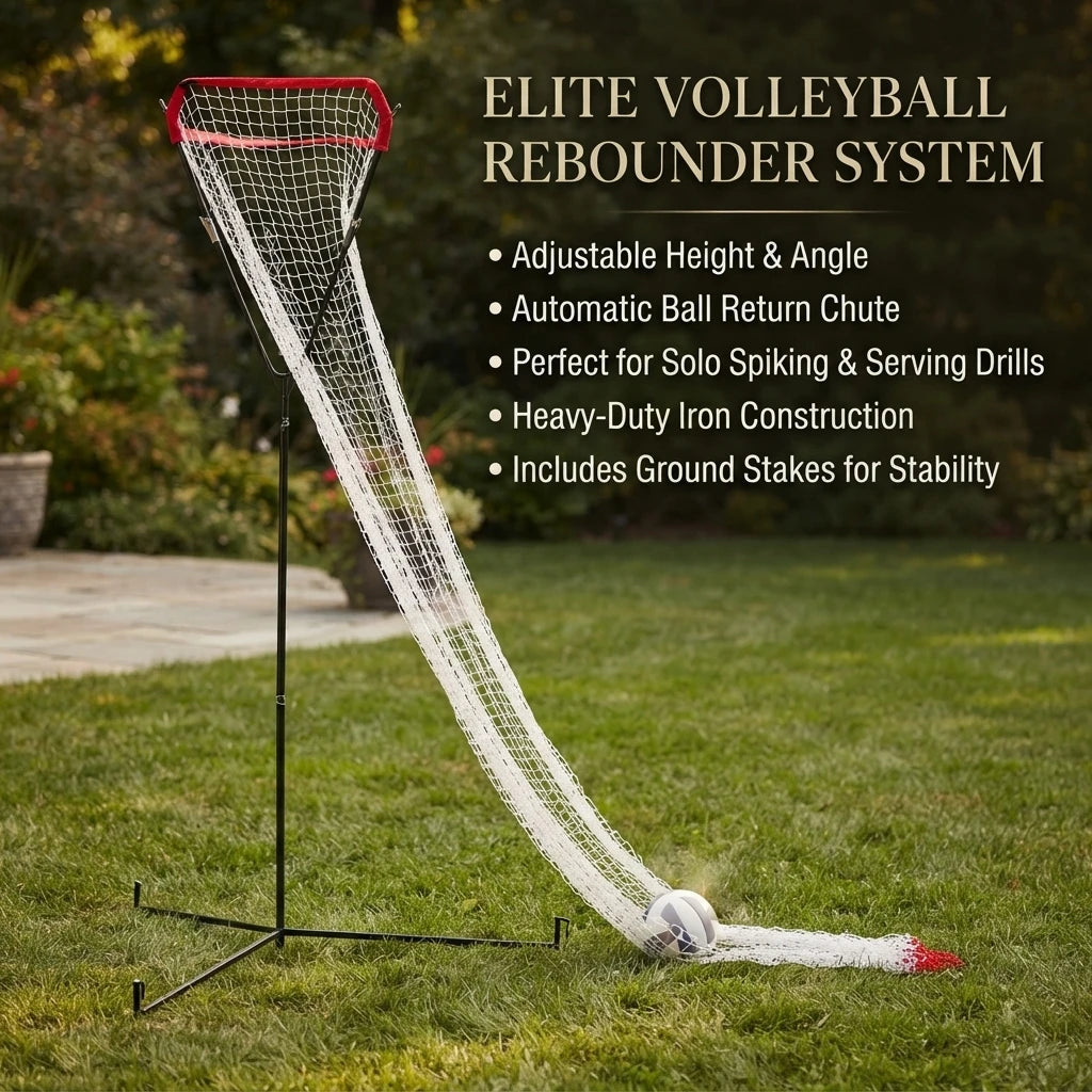 Volleyball Training Net Frame with Adjustable Height & Angle, 88.58-129.92in Portable Practice Net for Serving Passing Spiking, Red
