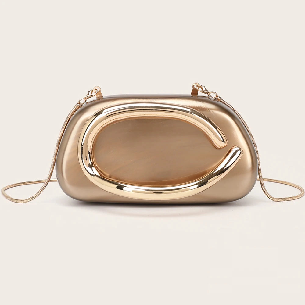 YYW Box Bag Metal Details Crossbody Evening Handbag