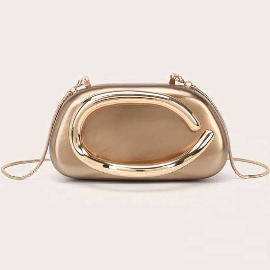 YYW Box Bag Metal Details Crossbody Evening Handbag