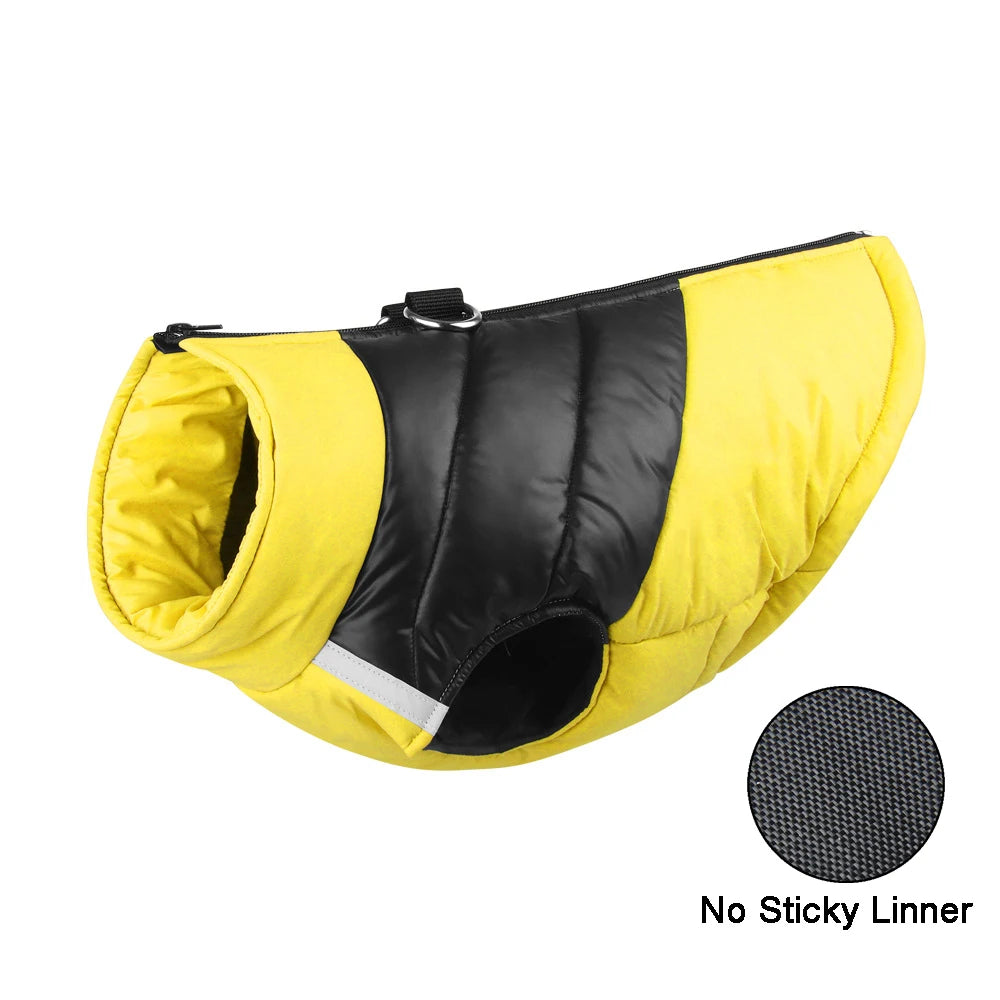 Padded Winter Dog Coat Vest With Zipper Waterproof