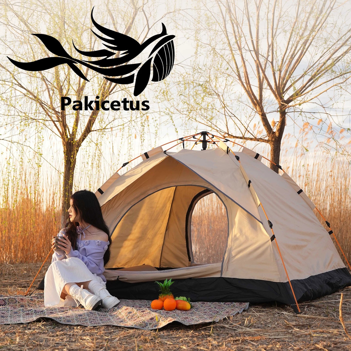 Pakicetus 3-4 Person Windproof Camping Tent Easy Setup for Family Outdoor