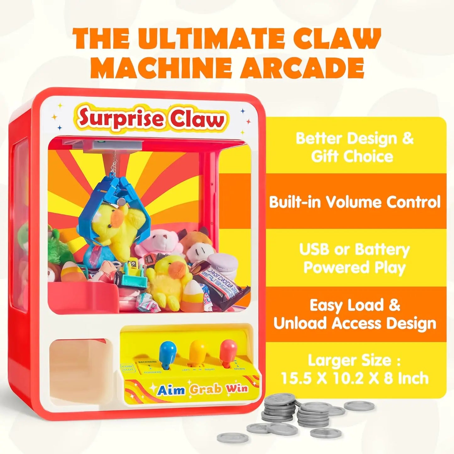 Joyfy Claw Machine Arcade Toy Vending Machine for Kids