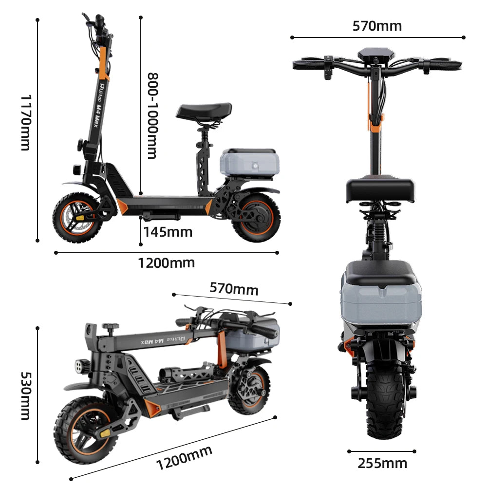 Ruitoo M4Max 1000W Electric Scooter 48V 50-55km Range