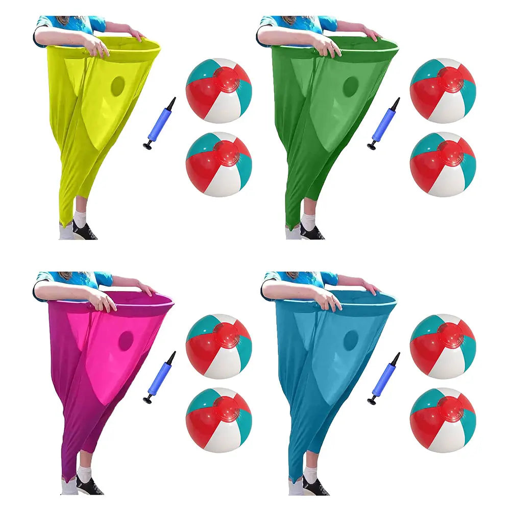Freaky Party Games Pants with 2 Bouncy Balls and 1 Air Pump Outdoor Games Field Family Reunion Game for Kids and Adults
