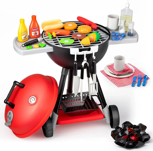 Joyfy 34 Piece Kitchen Toy Set Barbecue Grill for Kids