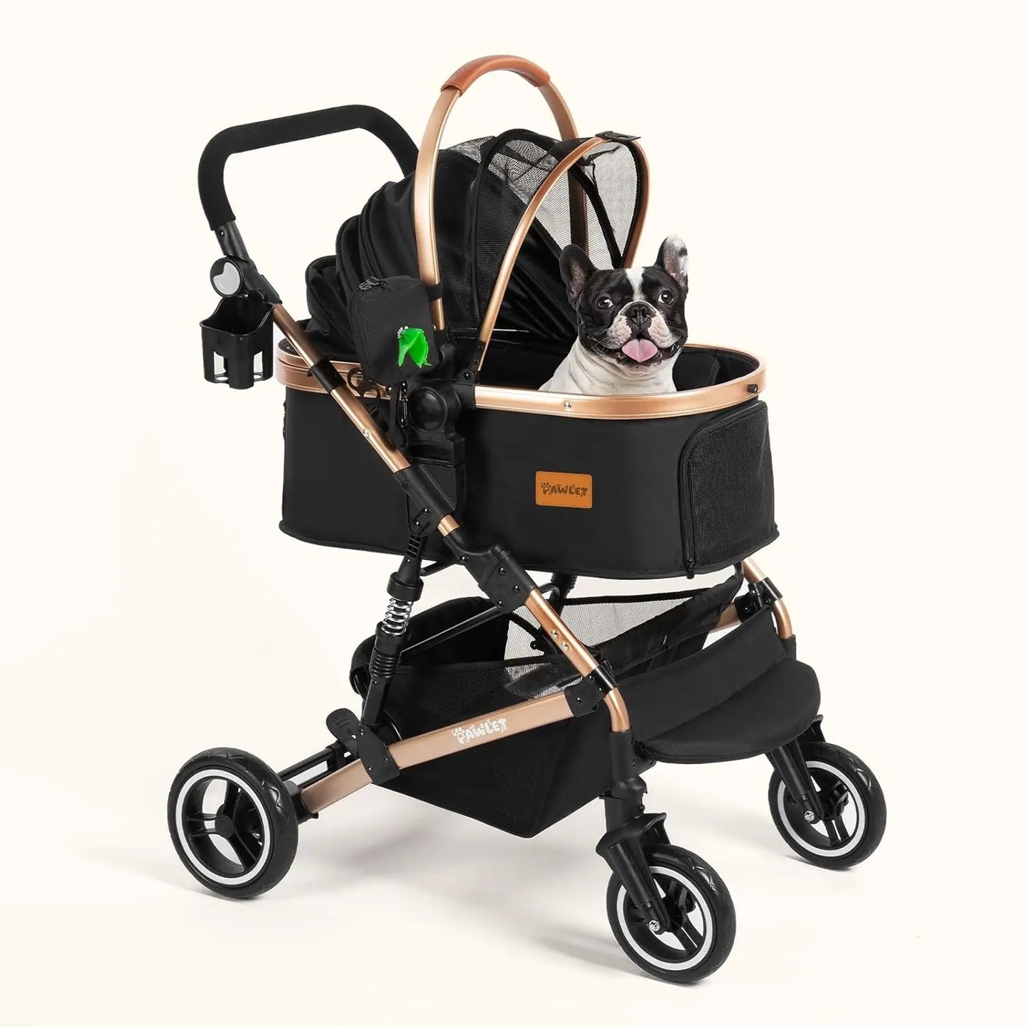 Waterproof Pet Stroller For Dogs And Cats With Detachable Carrier