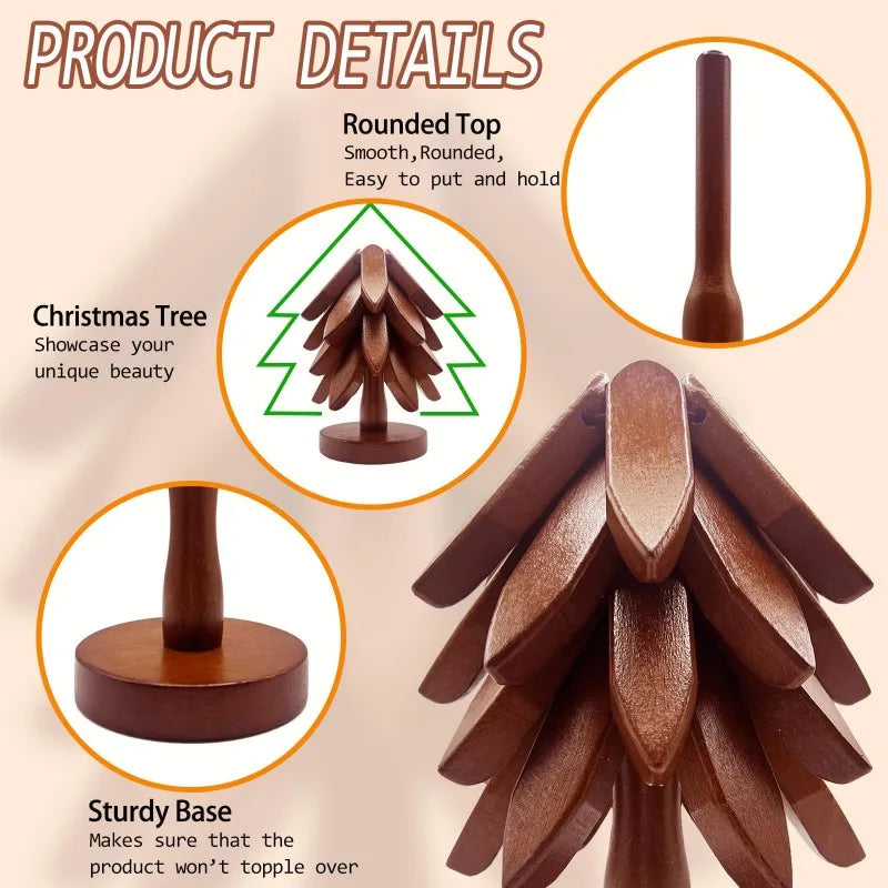 4PCS Tree Design Stand Bamboo Trivets Decorative Anti Scald Heat Resistant Table Mat Coaster Bamboo Placemats Pot Kitchen Tools