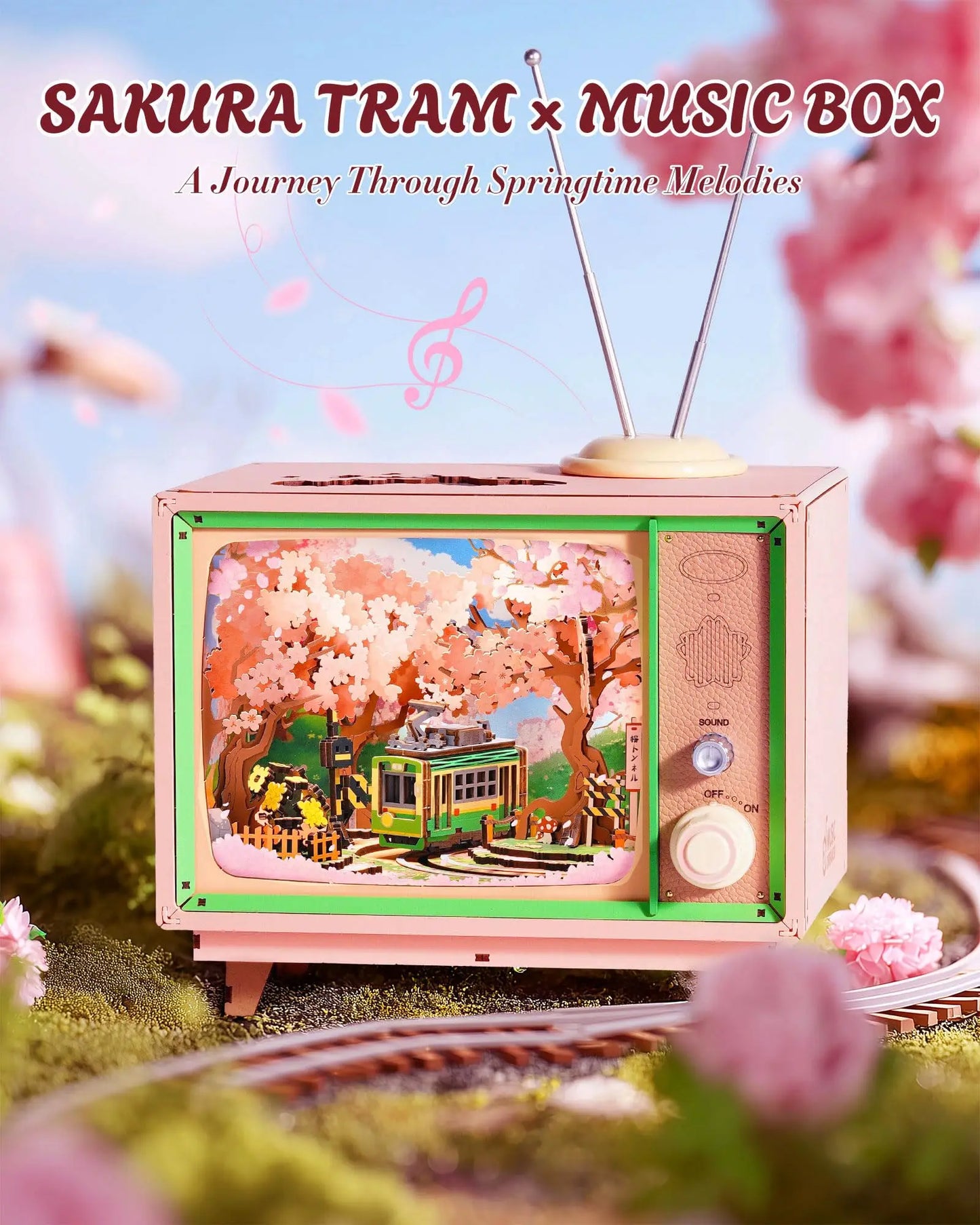 Robotime Sakura Tour DIY Music Box 3D Wooden Puzzle Lights