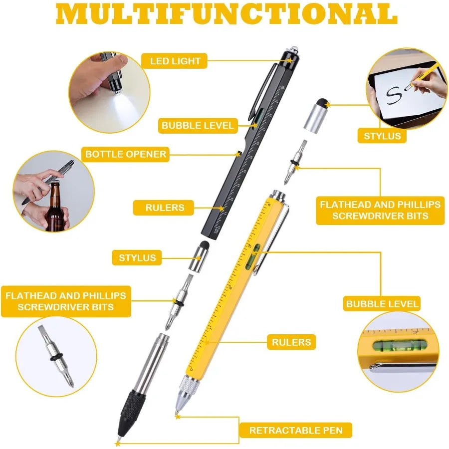 9 in 1 Multitool Pen Set for Men: Practical and Versatile Gift for Fathers Day Birthday Valentine's Day Stocking Stuffers Ideal