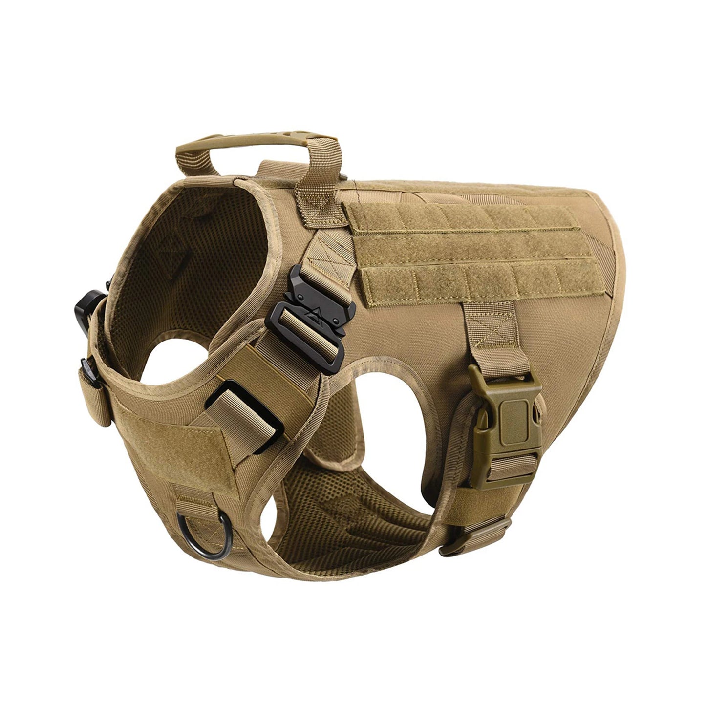 PETRAVELCN Tactical Dog Harness Molle Pouches Leash Vest Training