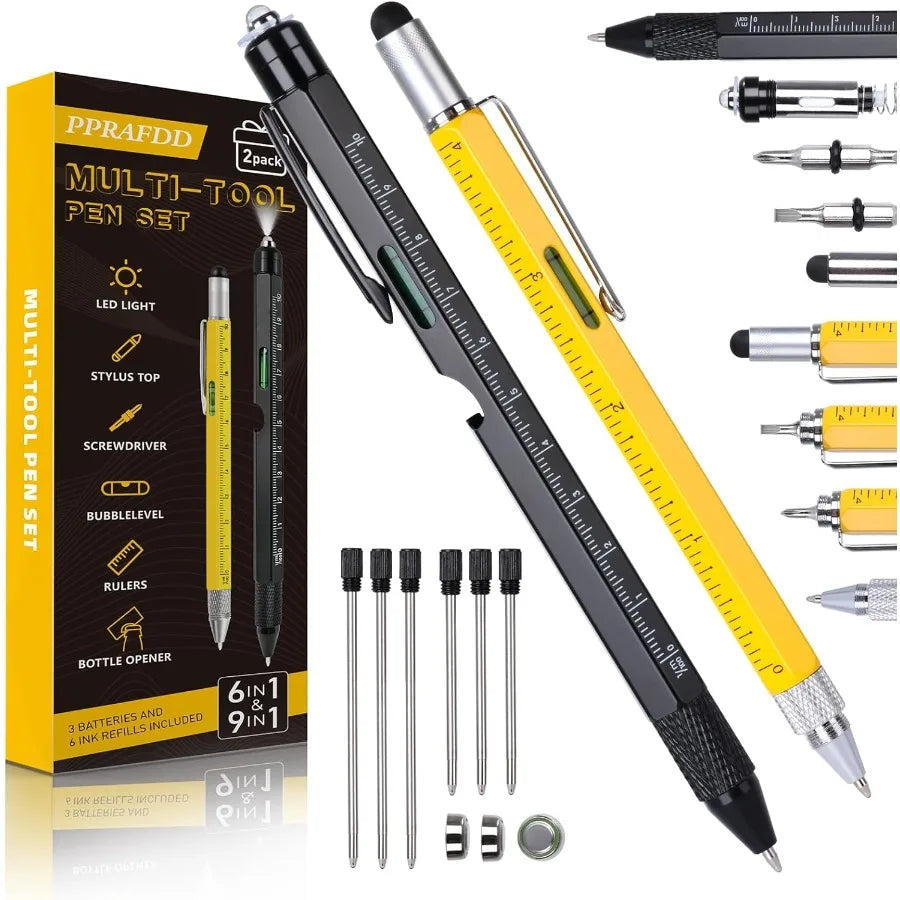 9 in 1 Multitool Pen Set for Men: Practical and Versatile Gift for Fathers Day Birthday Valentine's Day Stocking Stuffers Ideal