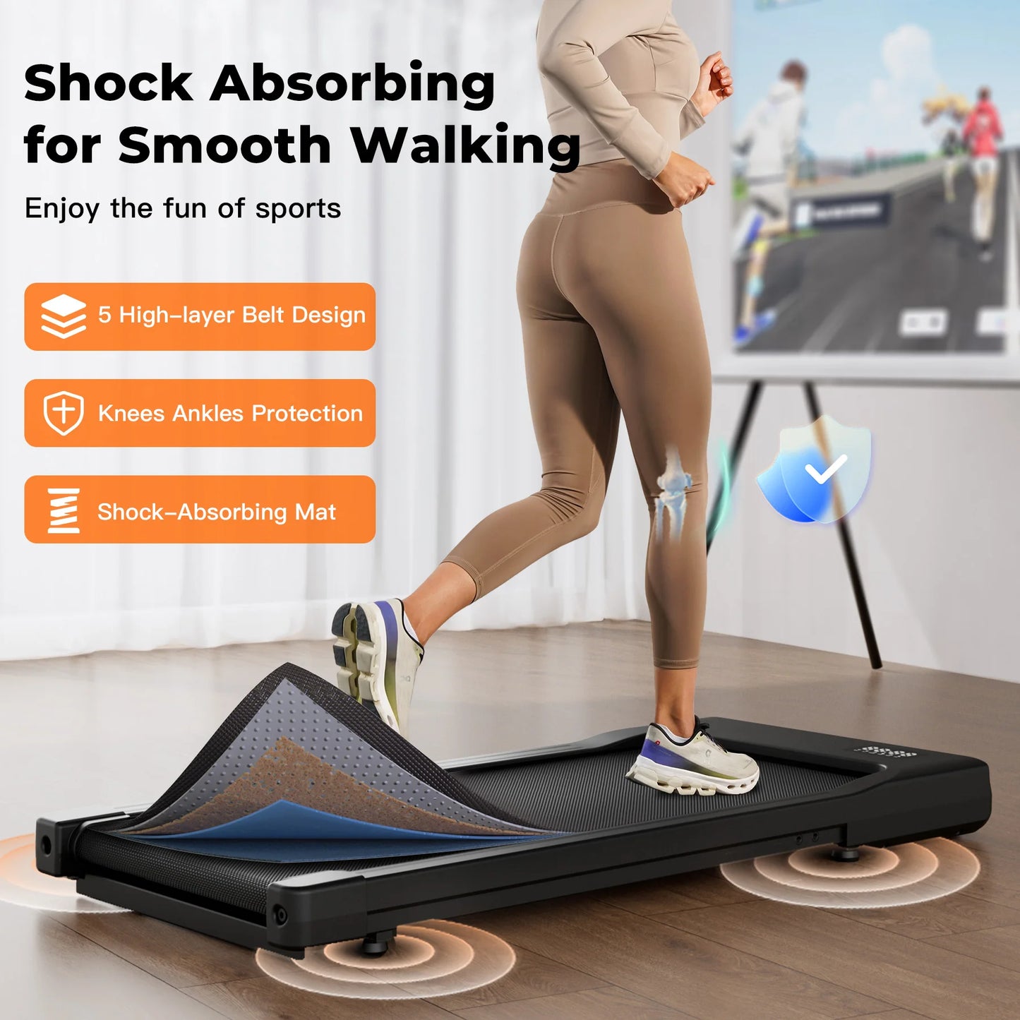 Superun Walking Pad Under Desk Treadmill 2.5HP With Remote Display