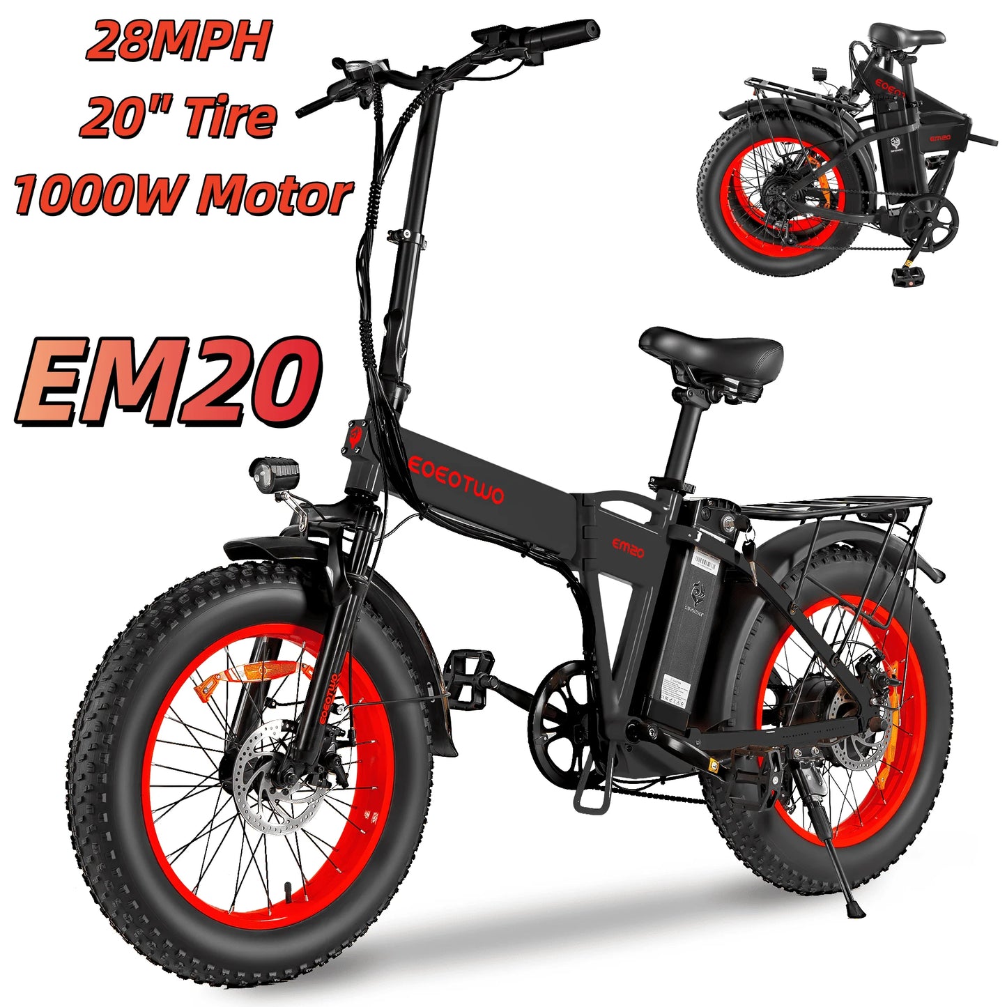 EOEOTWOM E01 Electric Fat Tire Bike 1500W Peak Motor UL2849