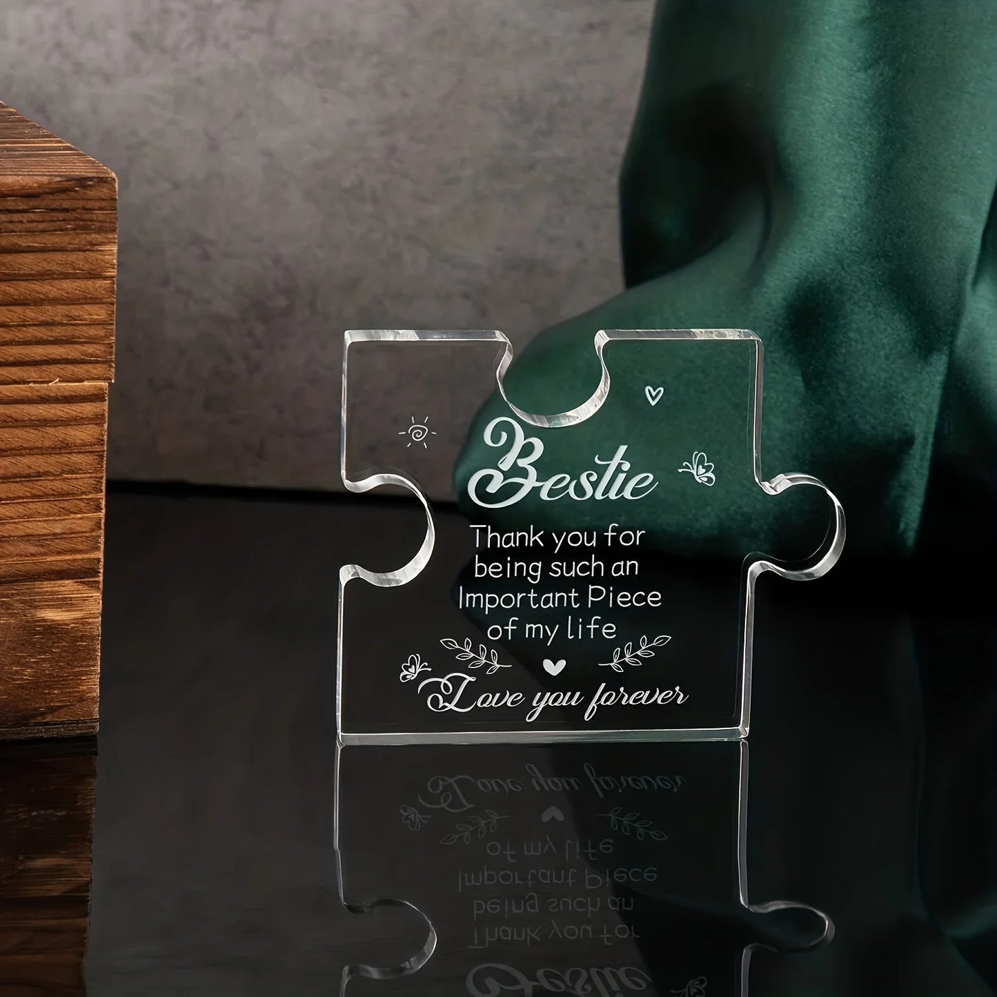 1pc, Special Friend Gifts, to My Bestie Engraved Acrylic Block Puzzle, Best Friend Birthday Gifts for Women, Christmas Wedding