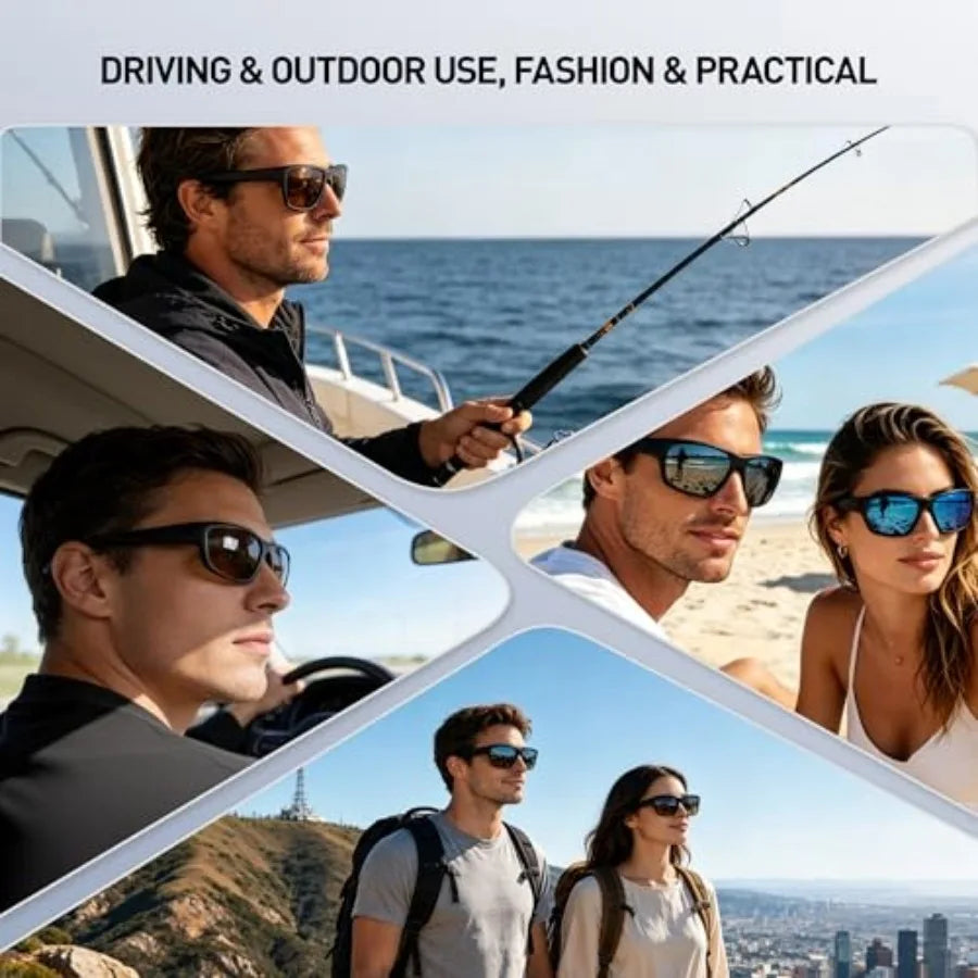 Corning Glass Polarized Sunglasses UV400 Anti-Glare, Scratch Resistant, Italian Design for Driving Fishing Outdoor