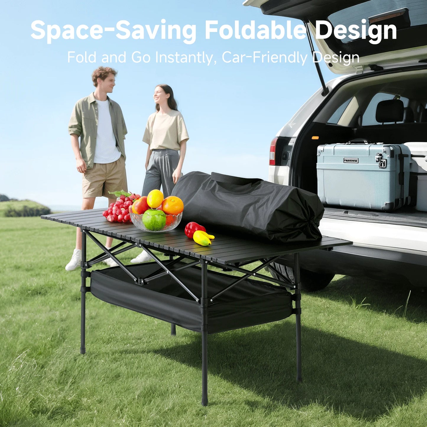 Lightweight Folding Aluminum Camping Table With Carry Bag