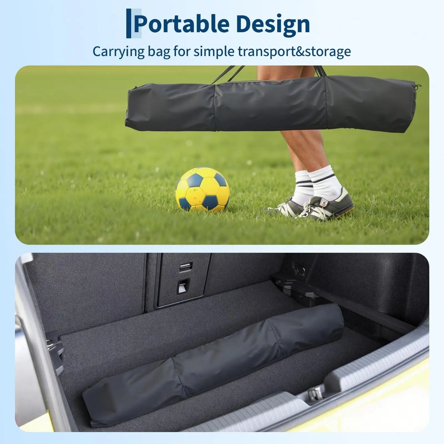 Himiss 12x6ft Heavy Duty Foldable Portable Soccer Goal Net