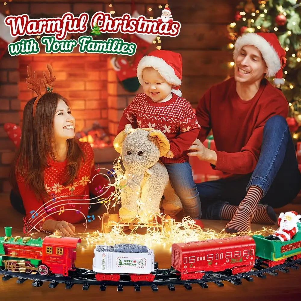 VATOS Hanging Christmas Train Set With Lights And Music
