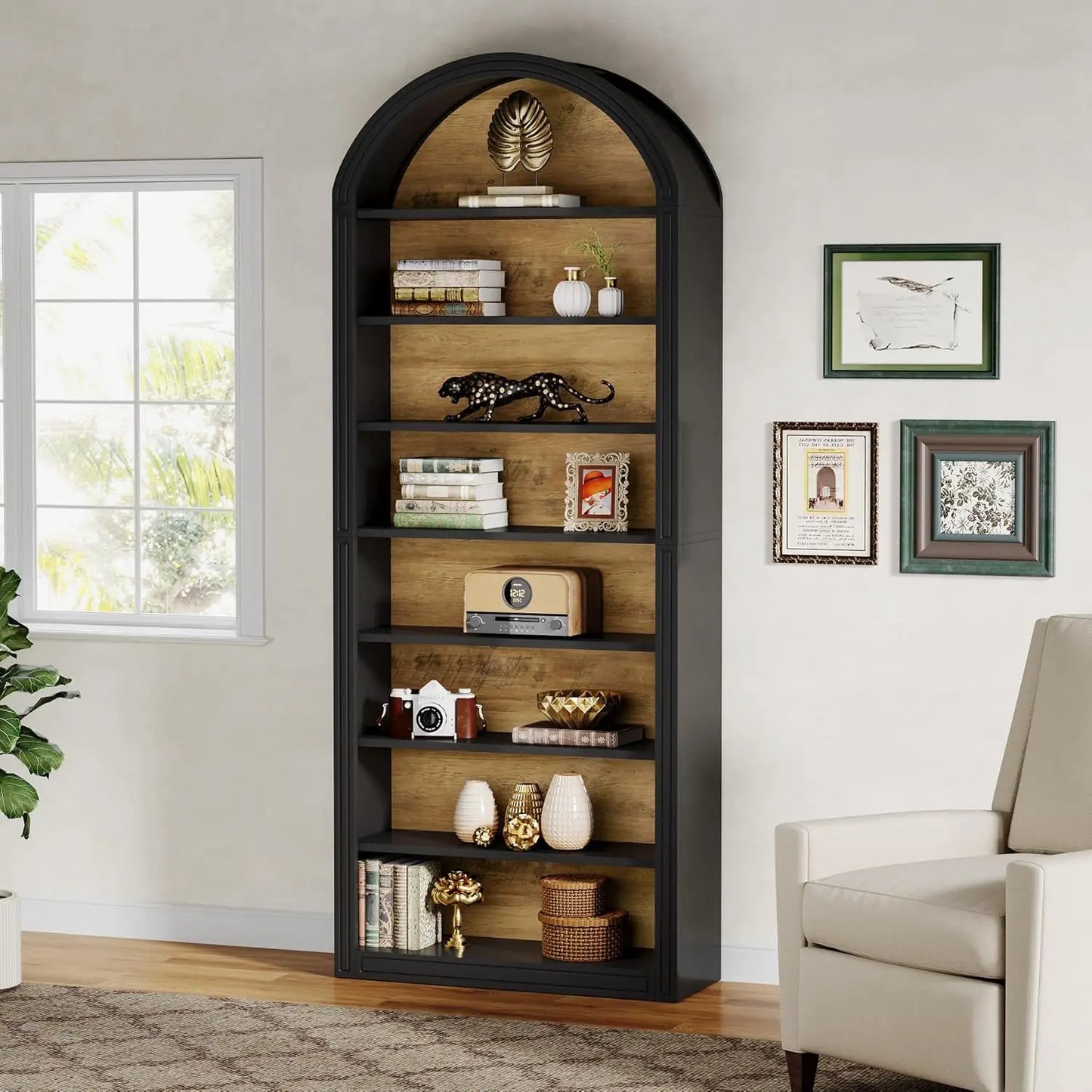 Little Tree Arched 8 Tier Bookcase With Storage Display Unit