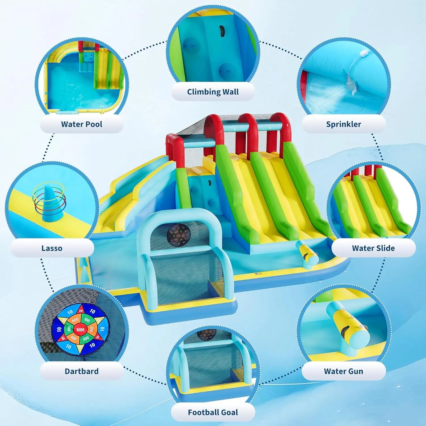 HiMISS Inflatable Bounce House Oxford Fabric Bouncy Castle With Blower