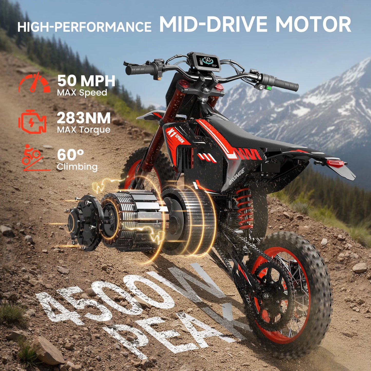 QRONGE X1 Spark Electric Dirt Bike 4500W Peak