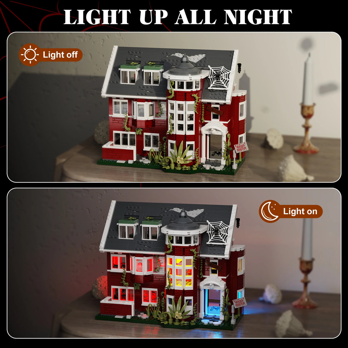AHS Murder House Building Blocks Set Horror Story Creative Architecture Home Decoration Room Ornament Halloween Gifts for Adults Fans
