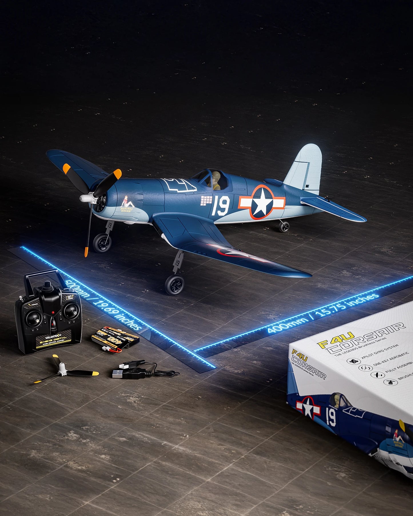 VolantexRCC Corsair Brushless RC Plane 4-Channel RTF