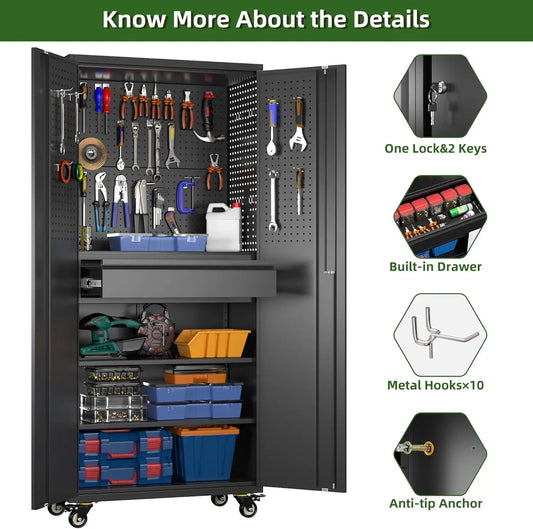 Garage Storage Cabinet With Wheels Metal Tool Cabinet Drawer