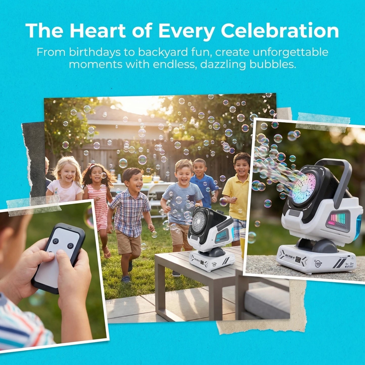 Upgraded Bubble Machine With Remote Control And Rechargeable Battery