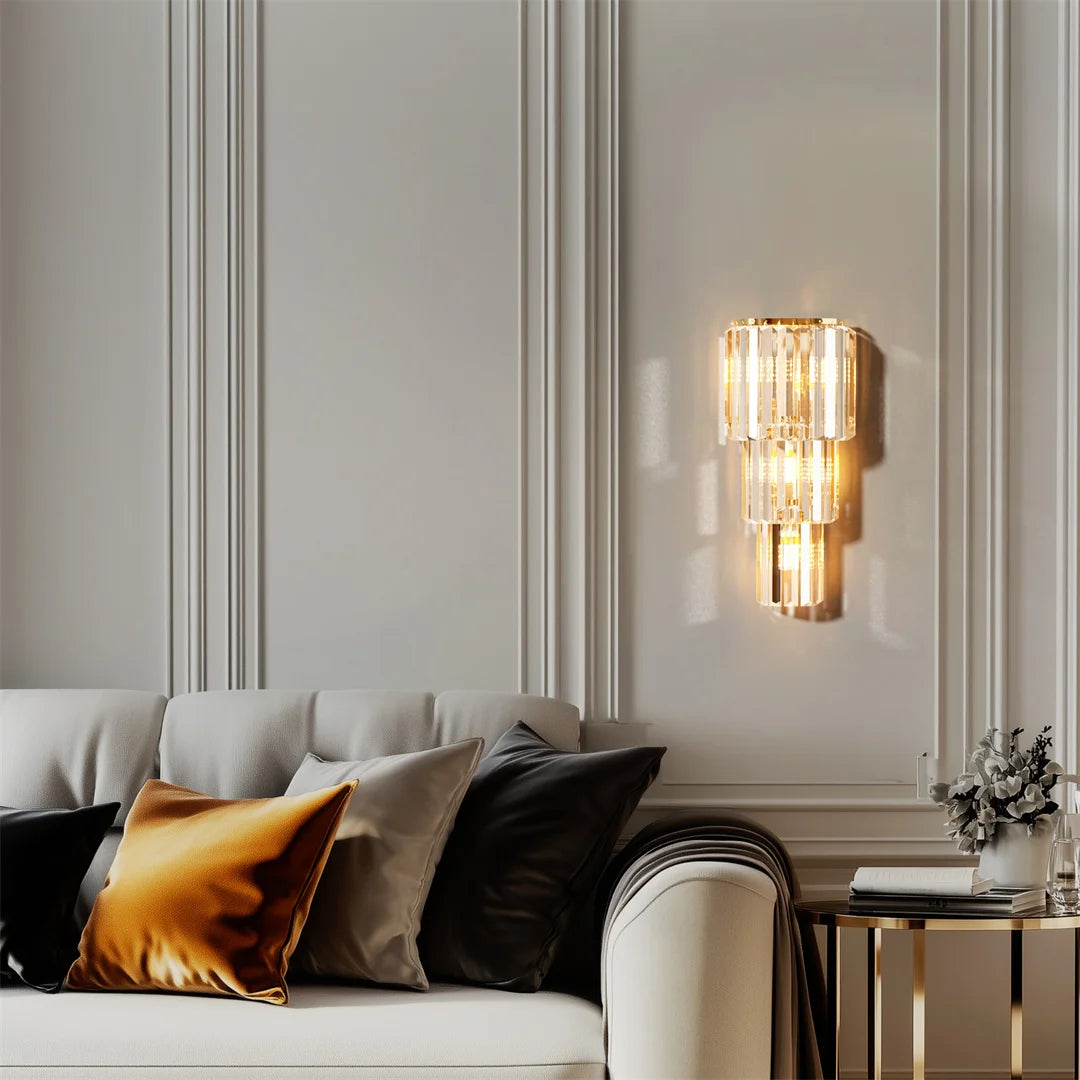 LUVODI Modern Crystal Wall Lamp E14 LED Sconce