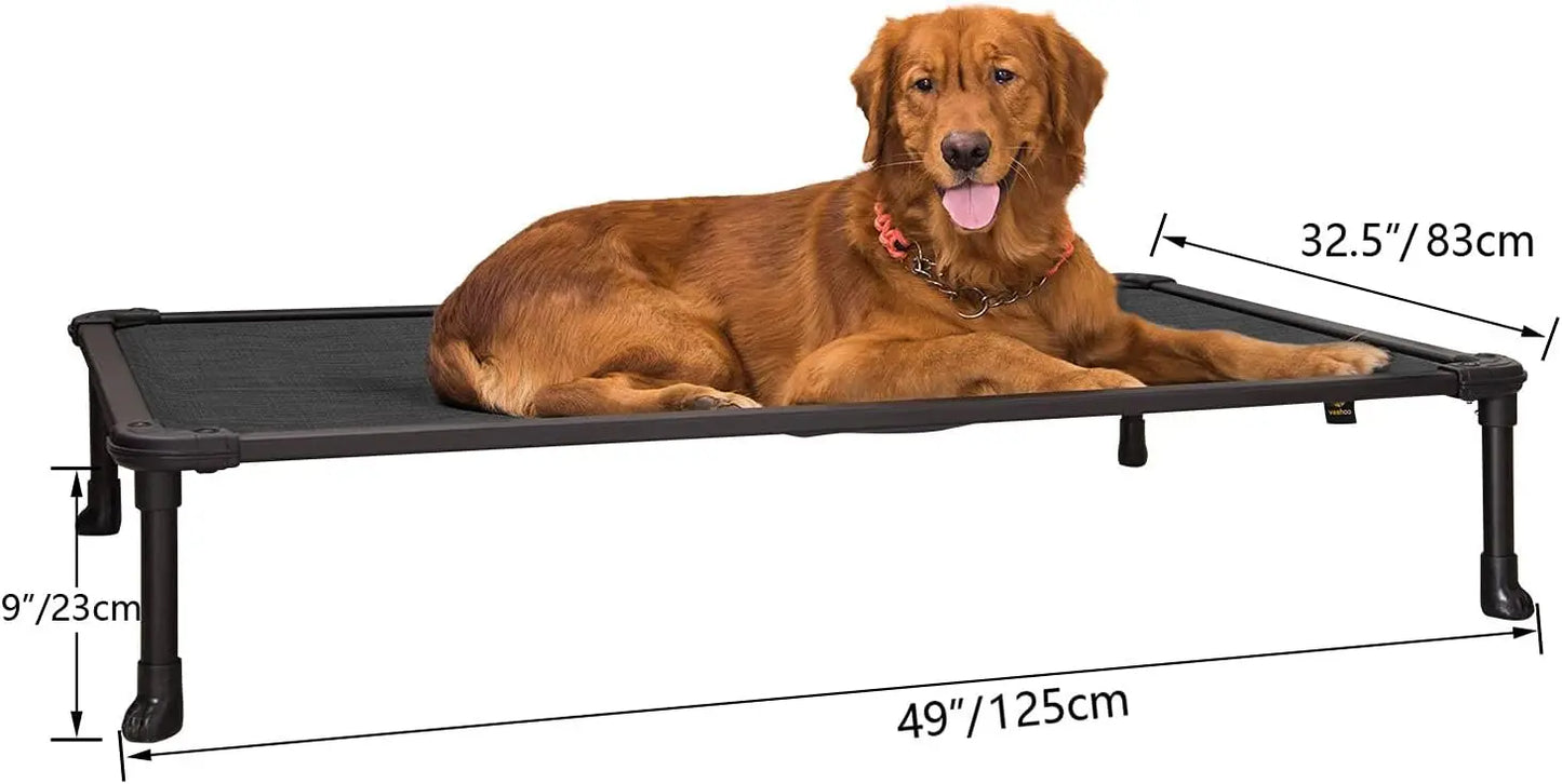 Elevated Chew Proof Dog Bed With Breathable Mesh For Outdoors