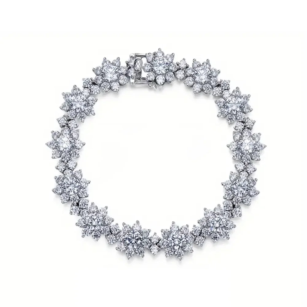 Moissanite S925 Sterling Silver Bracelet For Women Gift