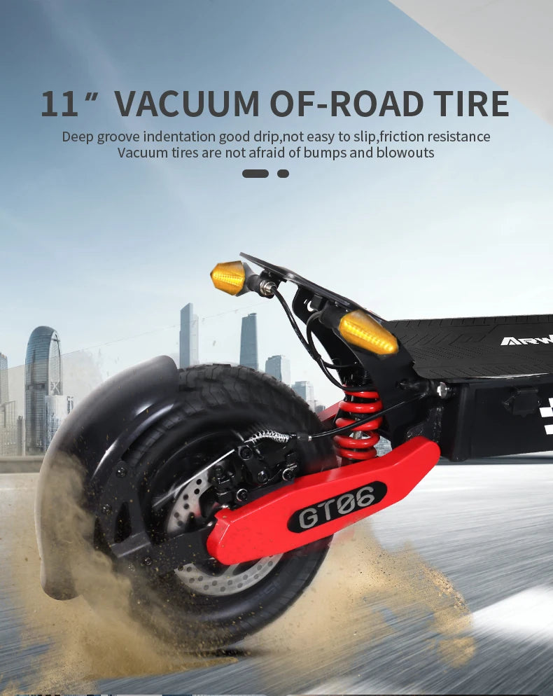 Arwibon Foldable Electric Scooter With 1200W Motor And Off Road Tires