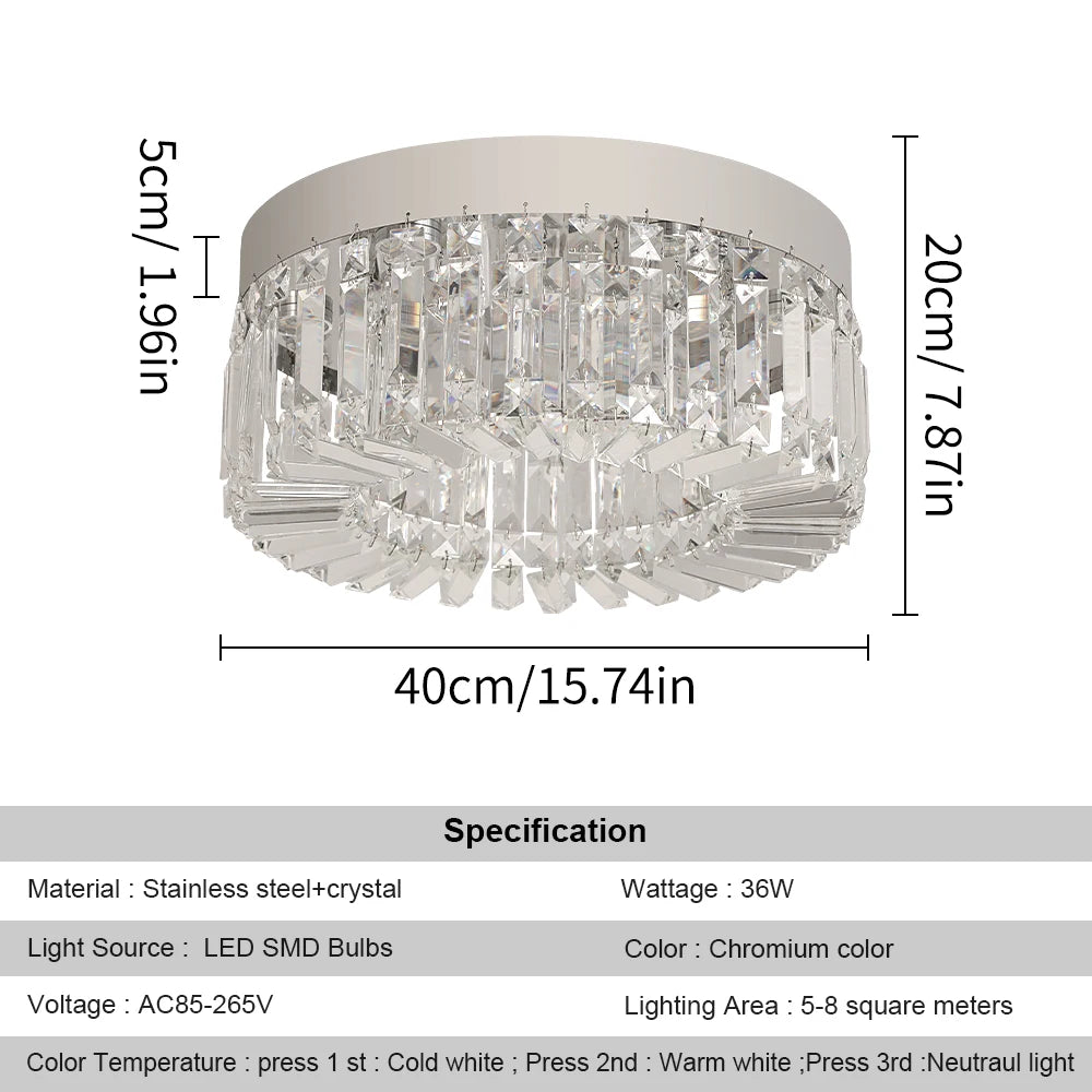VETRULUS Crystal Ceiling Light Lux Modern Chandelier For Living Room