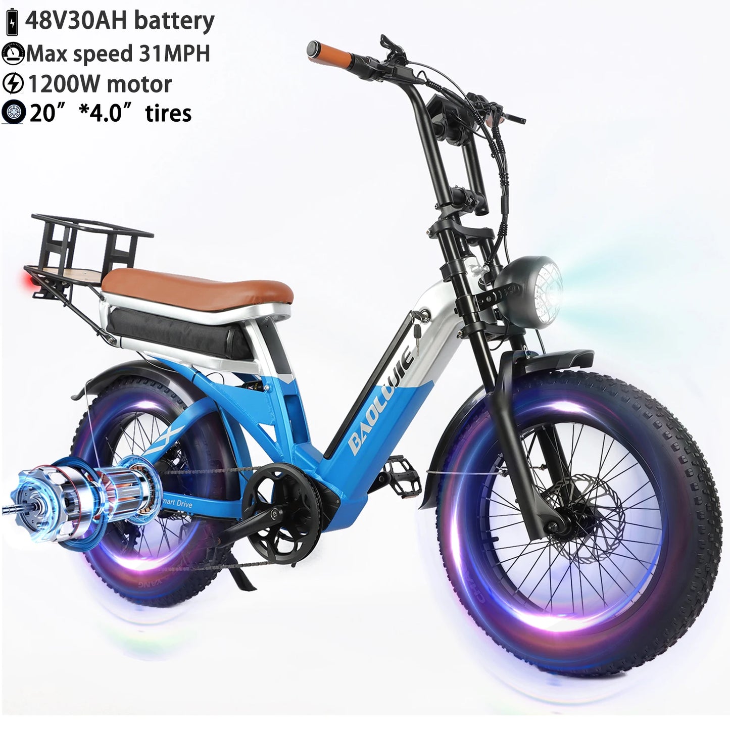 Baolujie Moto Electric Bicycle 1500 3000 5000W Peak