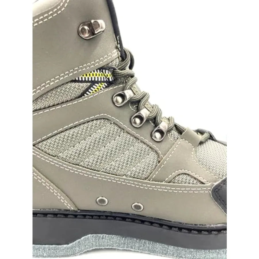 Pro Fishing Wading Boots for Men: Felt Bottom, Brown, Strong Grips Rustfree Eyelets for Fly Fishing